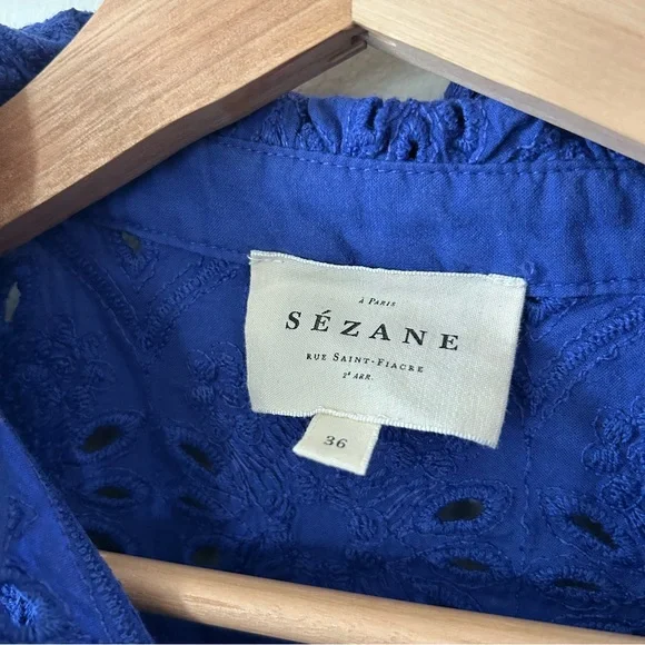 Sezane Chiara Shirt in Electric Blue Sz 36 (US 4) - Picture 7 of 8